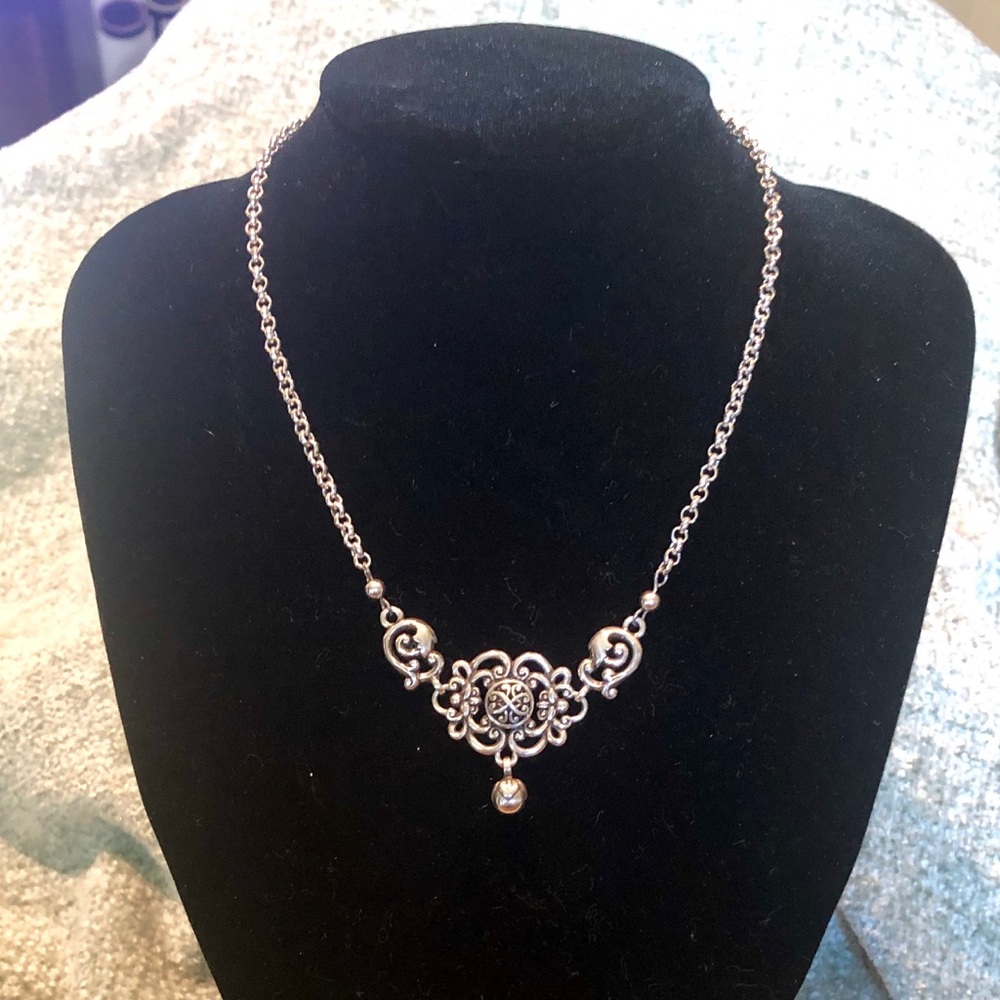 Brighton Silver Lace Design Necklace